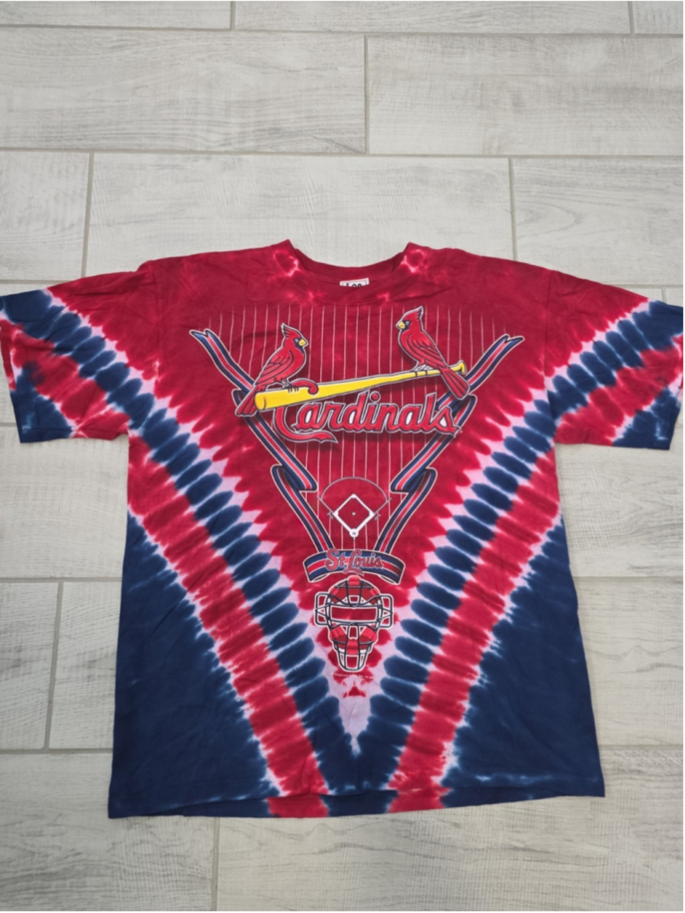 Lee Sports Liquid Blue Cardinals Tie Dye Shirt Size Medium